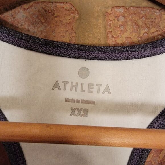 Athleta White Gray Racerback Tank Size XXS - Picture 3 of 3